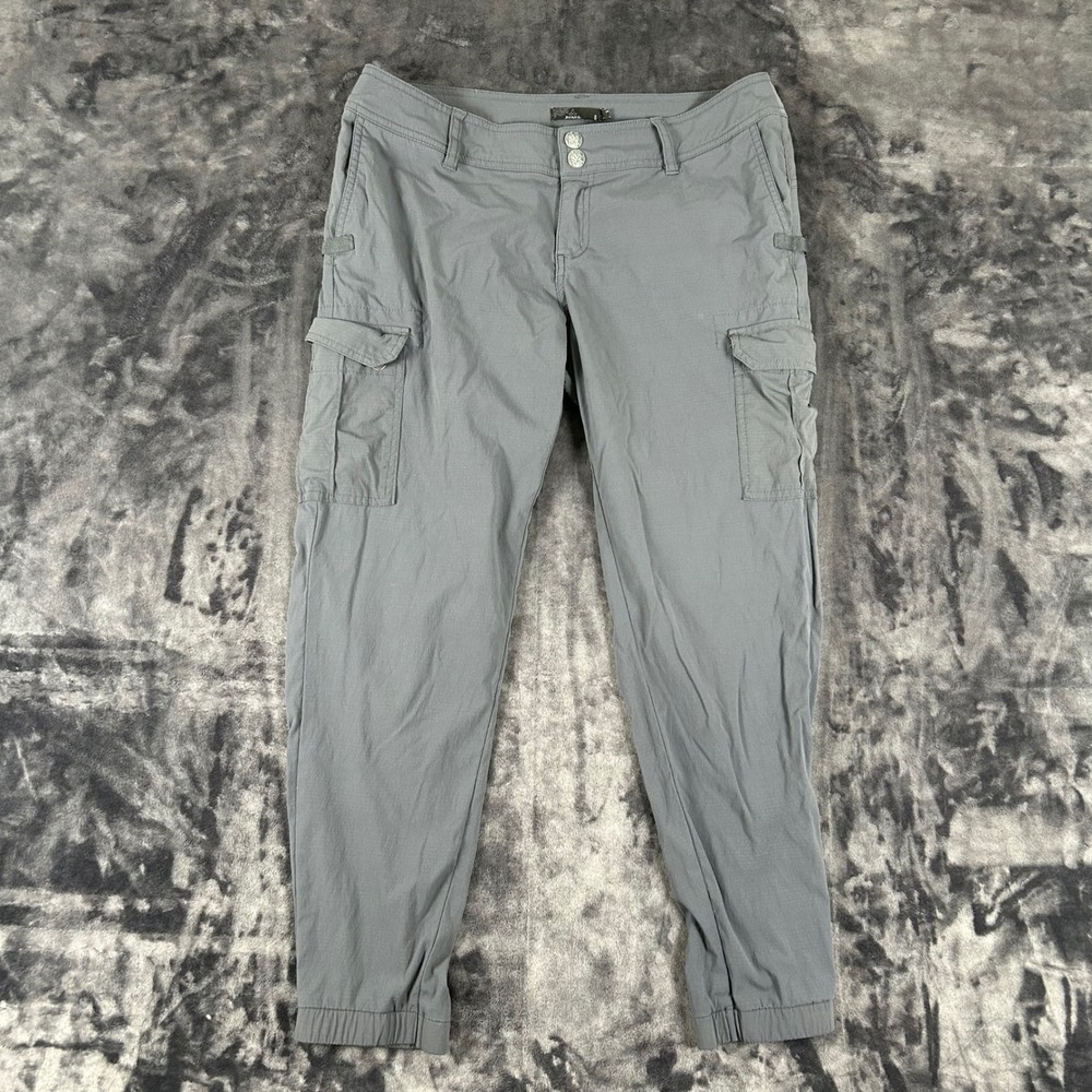Prana Cargo Pants Womens 8 Gray Ripstop Hiking Outdoor Tapered‎ Jogger
